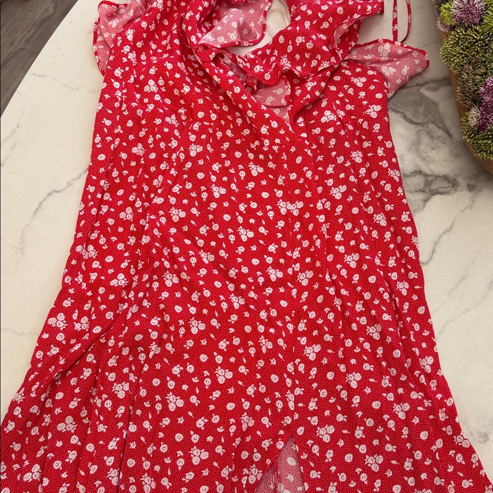 Privacy Please Red Floral Dress - Picture 5 of 6